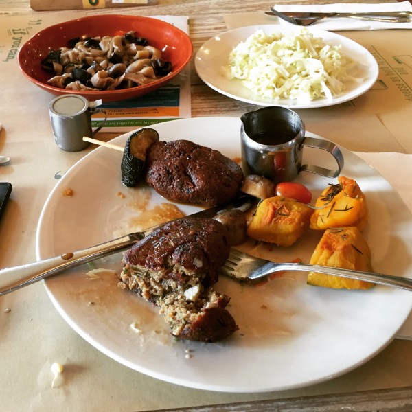 Seitan, pictured in the middle, is a little-known "wheat meat" loved by vegetarians. Of all the "vegetarian meat" options, it has the most protein and is generally the most favorably comparable to lean meats on the macronutrient level.